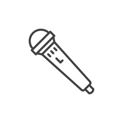 Microphone line icon, outline vector sign, linear style pictogram isolated on white. Symbol, logo illustration. Editable stroke. Pixel perfect