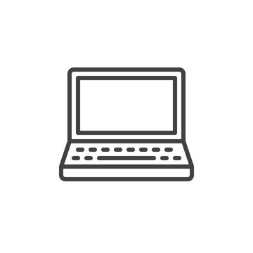 recommend clip art: Laptop line icon, outline vector sign, linear style pictogram isolated on white. Symbol, logo illustration. Editable stroke. Pixel perfect