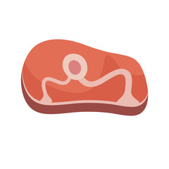 Beef meat steak. Flat design