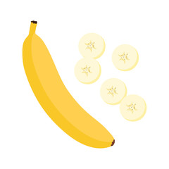 Banana and sliced banana