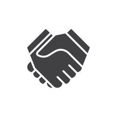 Handshake icon vector, filled flat sign, solid pictogram isolated on white. Partnership symbol, logo illustration. Pixel perfect
