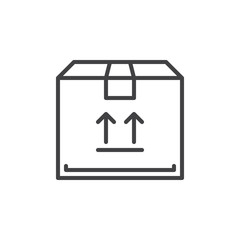 Parcel  box line icon, outline vector sign, linear style pictogram isolated on white. Symbol, logo illustration. Editable stroke. Pixel perfect