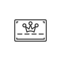 loyalty card line icon, outline vector sign, linear style pictogram isolated on white. Symbol, logo illustration. Editable stroke. Pixel perfect