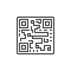 QR code line icon, outline vector sign, linear style pictogram isolated on white. Symbol, logo illustration. Editable stroke. Pixel perfect