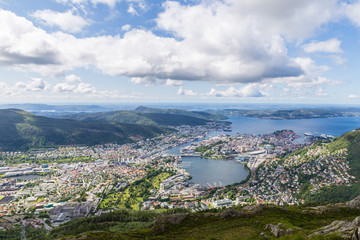 Fototapeta na wymiar Bergen Norway View From Mount Ulriken