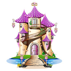 Pink fairytale castle