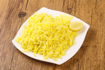 Yellow rice with lime