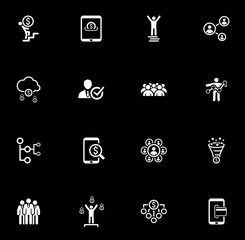 Flat Design Business Icons Set.