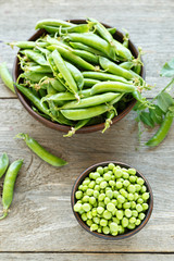 Green peas in a dish