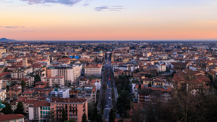 Fototapeta premium colorful sunset in Bergamo