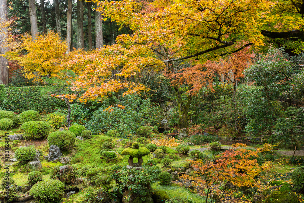 Sticker japanese temple in autumn