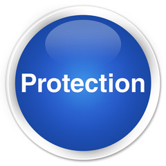 Protection premium blue round button