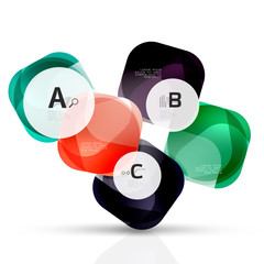 Vector glossy square elements