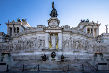 Fototapeta na wymiar National monument to Vittorio Emanuele II (Victor Emmanuel II). Altar Of The Fatherland. Rome, Italy
