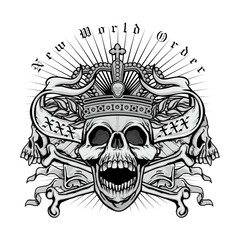 grunge skull coat of arms