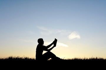 Man who reads a book