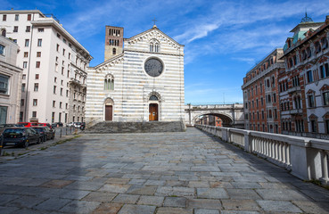 GENOA (GENOVA), ITALY, MAY 05, 2017 - Santo Stefano (Saint Stephen) Church in Genoa city center, Italy