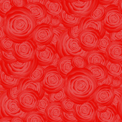Bouquet of Roses Random Seamless Pattern. Fresh Floral Background