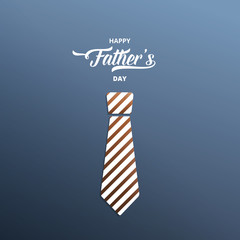 Fathers Day card. Trendy typography and striped tie