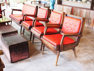 vintage old wooden chairs