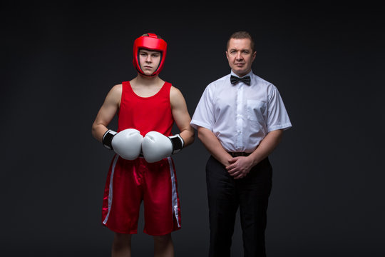 Referee and boxing sportsman 