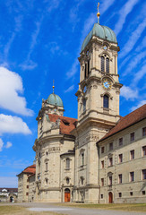 Towers of the Benedictine Abbey in Einsiedeln, Switzerland