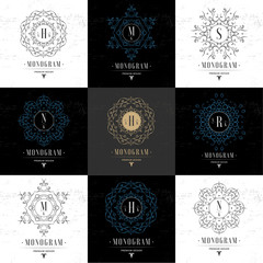 Set Luxury Logos template flourishes