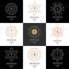 Set Luxury Logos template flourishes