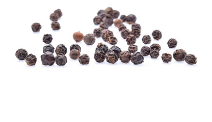 Black pepper isolated on white background