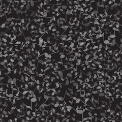 Musical Notes Seamless Pattern on Dark Background