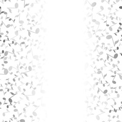 Grey Musical Notes Pattern on White Background
