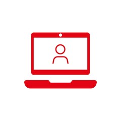laptop with user icon in the middle vector illustration