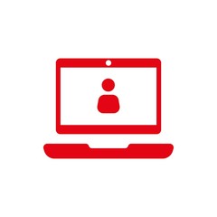 laptop with user icon in the middle vector illustration