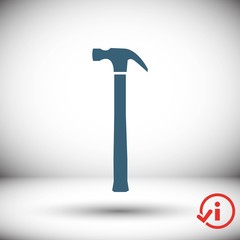 hammer icon stock vector illustration flat design