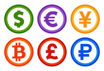 Currency icons set