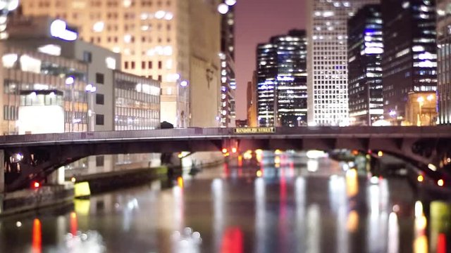 night scenes around city of chicago illinois