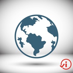 Earth icon stock vector illustration flat design