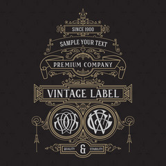 Old vintage card with floral ornament - vector