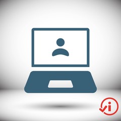 laptop with user icon in the middle vector illustration flat design