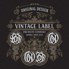 Old vintage card with floral ornament - vector