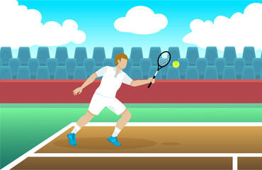 Colorful Tennis Player Template