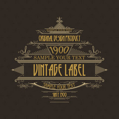Vintage typographic label premium - vector