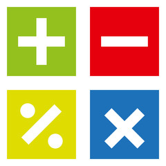Obraz premium Basic Mathematical symbols on white background