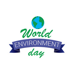 world environment day vector label