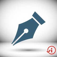 fountain pen icon stock vector illustration flat design