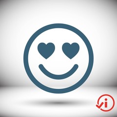 smile with hearts of love icon stock vector illustration flat design