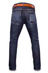 Jeans man. Denim fade style isolated on white background.(With clipping path.)