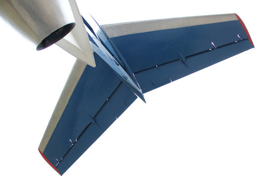 bottom view of the tail section of the aircraft