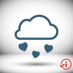 from the cloud falling hearts icon stock vector illustration flat design