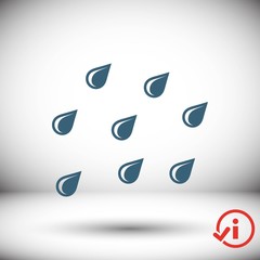 cloud with rain drops icon stock vector illustration flat design